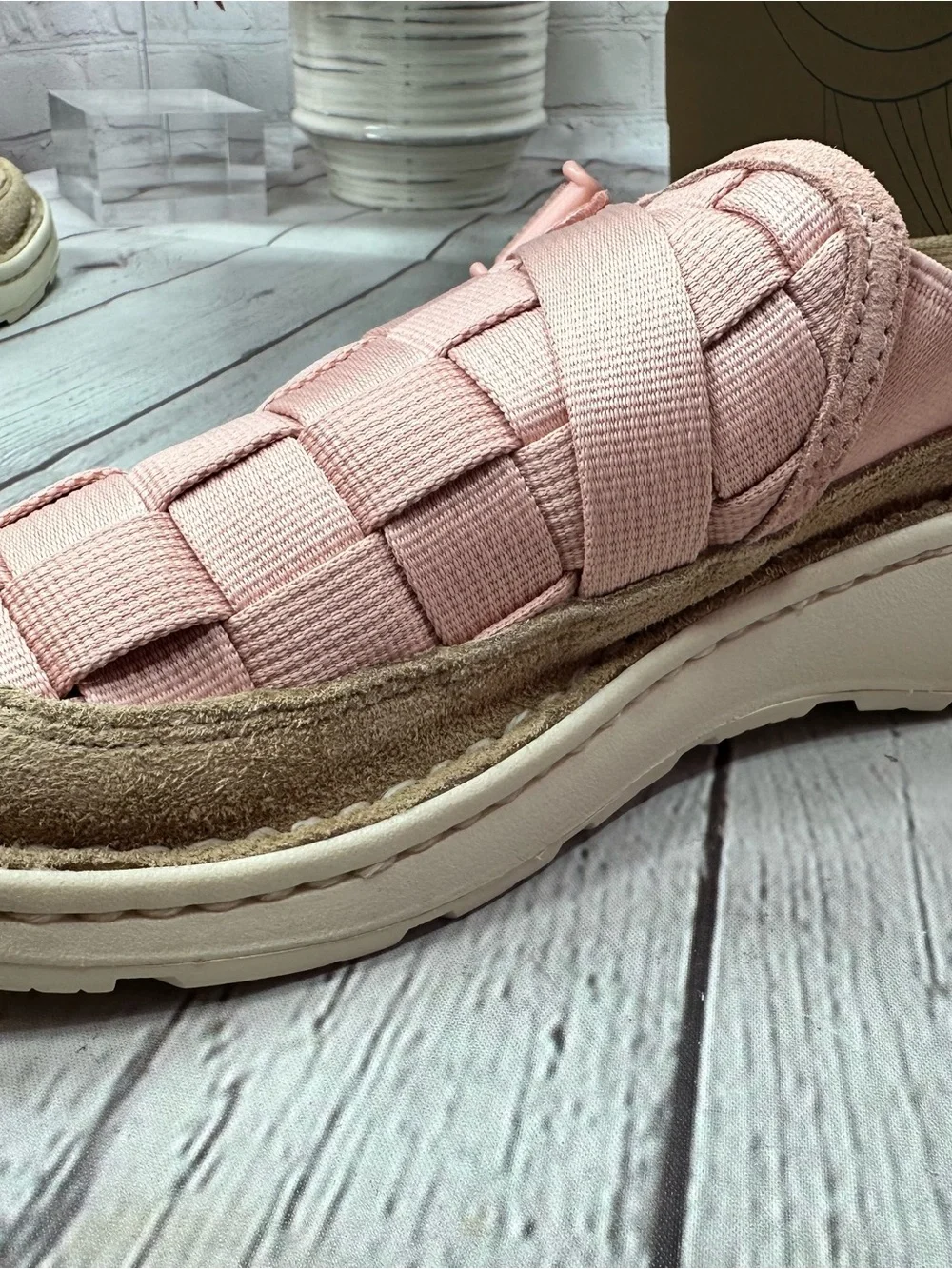 Chaco Women’s 8 Canyon Woven clog Slip-On Sandal peach sand rose pastel